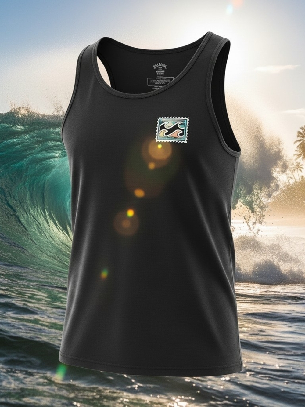 Billabong Black Men's Tank with Wave Patch